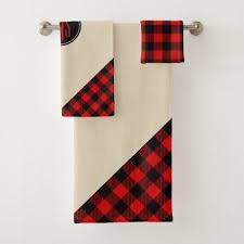 Black And White Buffalo Plaid Bathroom Decor Red Black Lumberjack Buffalo Plaid Pattern Bath Towel Set Zazzle Com Patterned Bath Towels Buffalo Plaid Pattern Towel Set