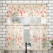Get up to $100 in rewards! No 918 Rosalind Floral Watercolor Semi Sheer Rod Pocket Kitchen Curtains Walmart Com Walmart Com