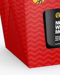Mockup with a software/product box standing in front of a macbook laptop. Paper Noodle Box With Can Mockup In Box Mockups On Yellow Images Object Mockups