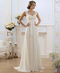 Discount 2017 Romantic Summer Chiffon Wedding Dresses Lace Top Cap Sleeve Keyhole Back Bea Pregnant Wedding Dress Sweetheart Wedding Dress Modest Wedding Gowns