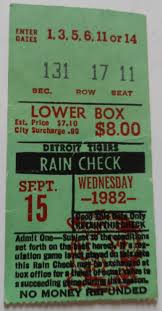 Detroit Tigers 1982 Ticket Stub Vintage Collectable Baseball Lower Box Seat Detroit Tigers Detroit Ticket Stubs