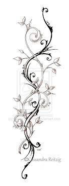 The curvilinear vine and the flower together bring out a beautiful tattoo piece on the foot of the girl. Tendril Tattoo Drawing By Cassandrareitzig On Deviantart Vine Tattoos Spine Tattoos Tattoos