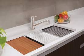 Hosino 25 inch 16 gauge double ledge workstation drop in kitchen sink, topmount rv sink 304 stainless steel single bowl kitchen prep sink entertainment bar sink with accessories. Lenova Ledge Prep Sink Brings Sleek Style Functionality Remodeling Sink Accessories Sink Collander Prep Sink Kitchen Sink Cutting Board Kbis2014 Products
