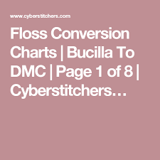 Floss Conversion Charts Bucilla To Dmc Page 1 Of 8