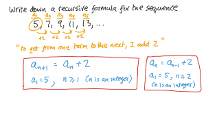 How do you find the recursive formula? Question Video Writing The Recursive Formula Of An Arithmetic Sequence Nagwa
