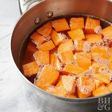 You should be able to easily pierce the sweet potato with a fork or knife. How To Boil Sweet Potatoes Better Homes Gardens