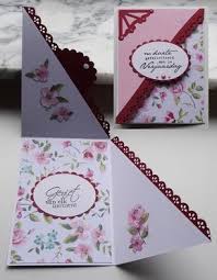 There are not clear patterns for making the folds for a card.it's more of a book for designing a card instead of how to make folds for a card. Wt672 Flowers For Eri By Niki1 At Splitcoaststampers 1 25 18 Pin 1 Folds Diagonal Paper Cards Paper Crafts Cards Fun Fold Cards
