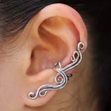 Free shipping and returns on ear jackets, cuffs & singles at nordstrom.com. Amazon Com Silver Ear Cuff Ocean Jewelry Wave Ear Cuff Water Jewelry Swirl Ear Cuff Swirl Earrings French Twist Ear Cuff Wave Ear Cuff Non Pierced Earring Wedding Jewelry Handmade