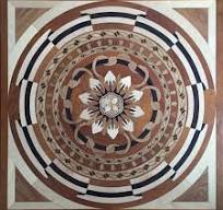 Piso de madeira de marquetry, medalhão de piso, mosaico, inposição padrão,  parquete de arte
