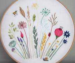 Embroidery flower pattern japanese hand embroidery flower patterns embroidered floral decor wall art gift easy embroidery tutorial wild garden flowers pattern. Free Floral Meadow Embroidery Pattern Padroes De Bordado Vintage Kits De Bordados Bordado Em Fita