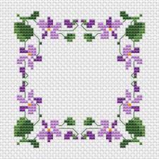 Violets Border Pattern Cross Stitch Border Pattern Cross Stitch Flowers Cross Stitch Boarders