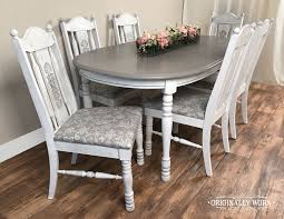 7 Piece Oval Dining Set In Annie Sloan Chalk Paint In Pure White And French Linen Painted Dining Room Table Chalk Paint Dining Room Table Painted Dining Chairs