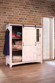 Distressed White Sturdy Solid Wood Anton Sliding Barn Door Gentlemans Chest Armoire Arrives Fully Assembled And Featur Furniture Shabby Chic Furniture Drawers