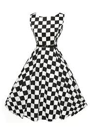 The Atomic Jane 1950 S Rockabilly Black And White Check Dress Is A Sleeveless Design With A Black And White Vintage Dresses Rockabilly Dress Vintage Tea Dress