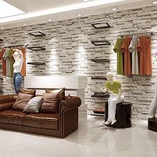 Grtsunsea 57sq Ft Roll Wall Paper Removable Waterproof 3d Embossed Effect Brick Stone Wall Sticker Vinyl Wallpaper Wall Decal Tv Walls Tv Background 393 7 Living Room Background Brick Wallpaper