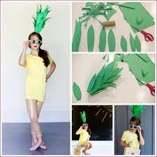 Diy Pinapple Costume Idea How To Make A Fun Pinapple Headdress Headband Diy Halloween Costumes Easy Pineapple Costume Pineapple Costume Diy