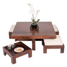 Dark wood coffee table set elegant white wrought iron patio, source: Dark Shade Dakota Coffee Table Set With Four Stools 100 Solid Wood Coffee Table With Seating Modern Square Coffee Table Coffee Table