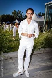 What They Wore Diner En Blanc All White Mens Outfit White Outfit For Men Party Outfit Men