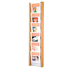 Wall mount brochure holders or wall magazine displays will easily mount to any wall and are commonly used as literature organizers to clean up the messy stacks of brochures, pamphlets and magazines scattered on desk and table tops in offices, lobbies and waiting rooms. Wall Mounted Brochure Rack Office Depot Acrylic Magazine Rack Wall Mounted Magazine Rack Wall