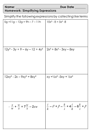 Each worksheet is randomly generated and thus unique. Homework Worksheet Simplifying Expressions Challenging Teaching Resources