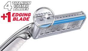 Meet the schick quattro titanium. The Schick Quattro Titanium Coated Shaving Razor Blades