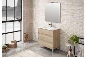 Vous souhaitez donner un petit coup de neuf à votre salle d'eau ? Meuble Salle De Bain Mennza Ensemble De Salle De Bain Tenerife 80cm Bois Clair Darty