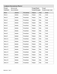 Download daftar hadir rapat format excel. Lembar Kehadiran Rapat