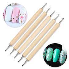 Refaxi 1 pcs gel design nail art painting dotting pen drawing polish brush set manicure tools diy pink 4.4 out of 5 stars 4. 5pcs 2 Way Nail Art Dotting Wooden Dot Pen Uv Gel Painting Drawing Tool Manicure Ebay