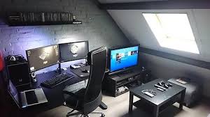 Attic Battlestation If It Fits It Sits R Battlestations Room Setup Game Room Computer Room