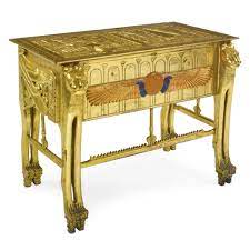C1930 An Egyptomania Carved Giltwood Desk Circa 1930 Estimate 5 000 7 000 Usd Lot Sold 8 125 Usd Hammer Egyptian Furniture Furniture Art Deco Furniture