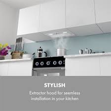 Klarstein Simplica Hotte Aspirante Encastrable 70 Cm 400 M H Led Inox Argent
