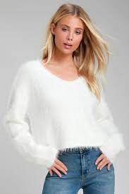 Maybe you would like to learn more about one of these? Cozy White Sweater Eyelash Knit Sweater Fuzzy Sweater Lulus