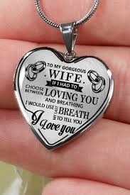 To My Gorgeous Wife I Love You Luxury Silver Necklace Birthday Graduation Gift Military Wife Birthday Quotes Love Quotes For Wife Wife Quotes