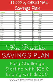 26 Week Extra 1 000 By Christmas Savings Plan Start