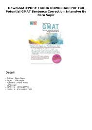 Pd F Full Potential Gmat Sentence Correction Intensive Dtd Pdf Ebook Epub Doc Audiobook Sentence Correction Sentences Gmat