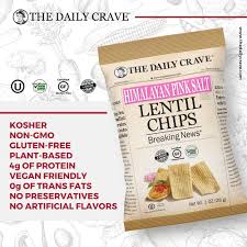 Quest nutrition protein tortilla chips, nacho cheese low carb, gluten free, soy free, potato free, baked. Amazon Com The Daily Crave Himalayan Pink Salt Lentil Chips 1 Oz Pack Of 24 4 G Protein Gluten Free Non Gmo Kosher Crunchy Grocery Gourmet Food