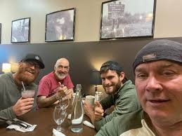 Me, Big Horn, Warren Doyle, Frankenstein, Rabbit, and Frank(standing) for  breakfast