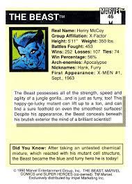 Beast 46b Marvel Universe Marvel Marvel Cards