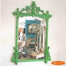 Antiques, vintage, mid century, paintings, oil paintings, rustic furniture, antique lighting, mirrors, persian rugs, hand knotted rugs, armoires, book cases, coffee tables, dining sets, dining tables, dining chairs. Green Pineapple Mirror By Gampel Stoll Circa Who