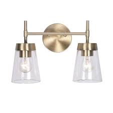 Kenroy Home Delgato 2 Light Antique Brass Bathroom Vanity Light 93982ab The Home Depot In 2020 Vanity Lighting Bathroom Vanity Lighting Brass Bathroom