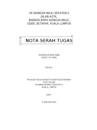 Senarai hartabenda/peralatan pejabat iv 5. Nota Serah Tugas Terkini