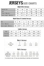 Reebok Nfl Jersey Size Chart
