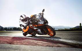 Download Wallpapers Ktm Rc 390 4k 2018 Bikes Sportbikes Rider Austrian Motorcycles Ktm Besthqwallpapers Com Ktm Ktm Rc Sportbikes