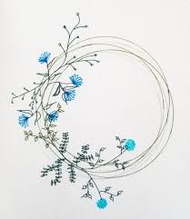 Floral Wreath Doodle Floral Doodle Wreath Drawing Bullet Journal Art