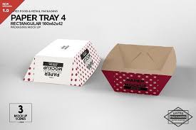 Gift box free mockup to showcase your gift packaging in a photorealistic style. Paper Tray 100x62x42mm Mockup Paper Tray Free Packaging Mockup Paper Packaging