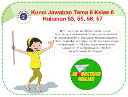 Terdapat 2 soal yang perlu dijawab, dan keduanya akan dijelaskan pada bagian pembahasan. Kunci Jawaban Buku Siswa Tema 6 Kelas 6 Halaman 53 55 56 57 Administrasi Ngajar