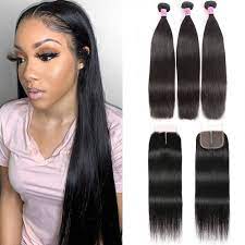Lace closures typically are not large enough to achieve both aside and central part in the same install. Unice Hair 3 Bundles With Closure Middle Part 100 Unprocessed Remy Human Hair T Part Lace Closure Natural Black Color Unice Com