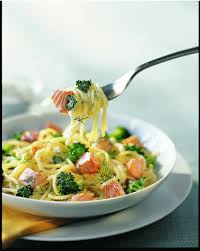 Spaghettis Au Saumon Frais Et Brocolis Recette Spaghetti Saumon Recette Saumon Saumon Et Brocoli
