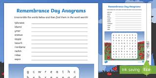 Word search puzzles can be. Remembrance Day Anagram Word Puzzle