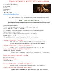 ST WULSTAN'S PARISH NEWSLETTER 20th/21stApril 2024